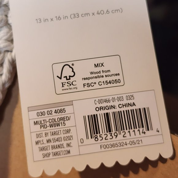 Cloud Island 13"x16" Multi Colored Rainbow Macrame Wall Art in Pink, Gray, Tan - Picture 8 of 13